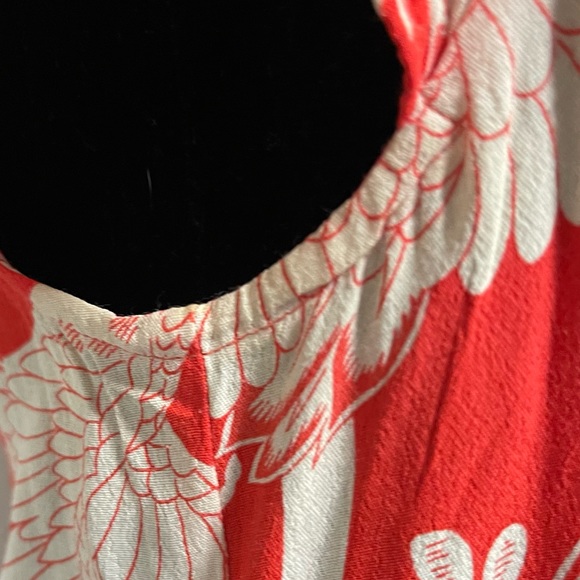 Zara | Red Shift Dress with Cranes - Picture 3 of 8